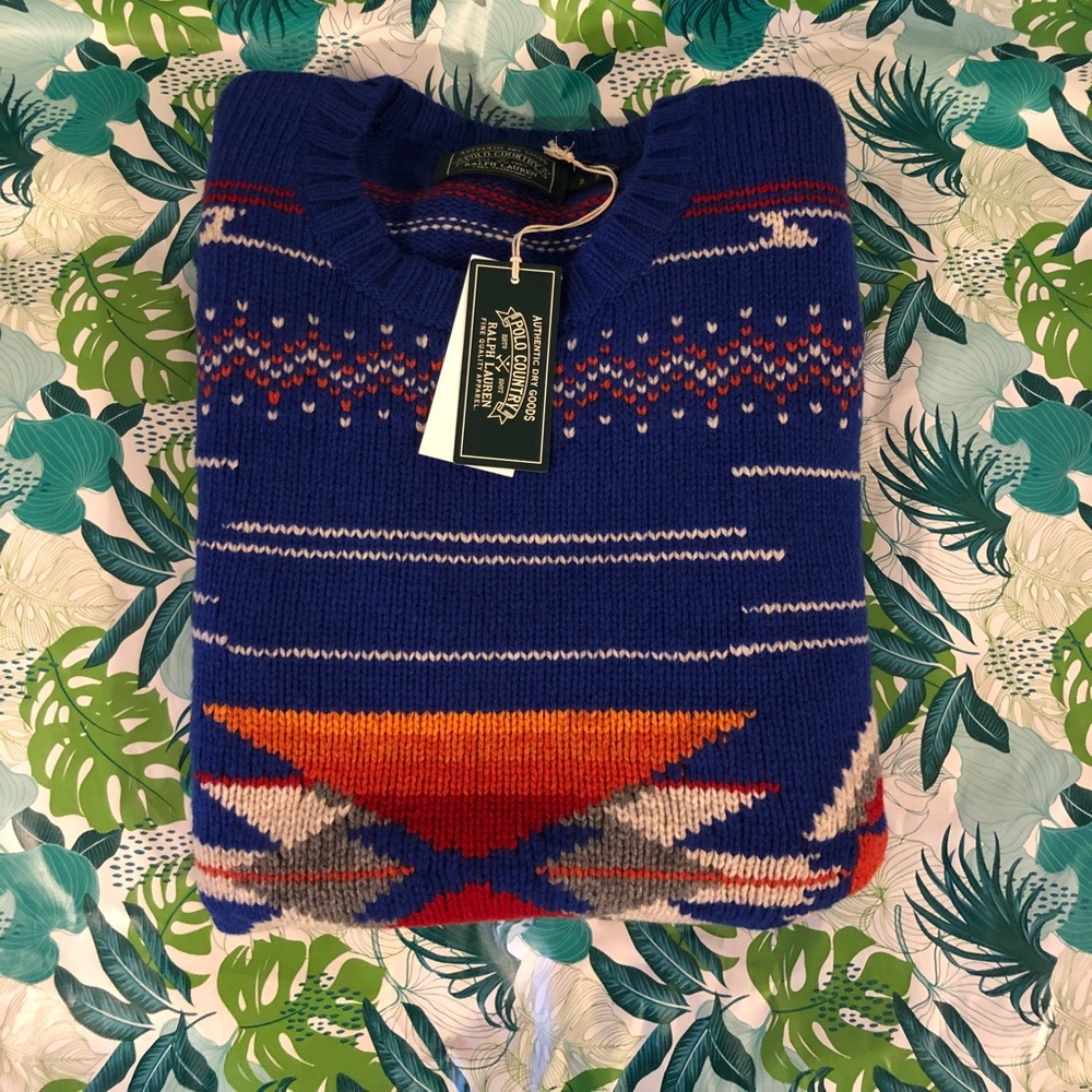 Ralph Lauren polo country sportsman sweater men size small adult 100 % wool